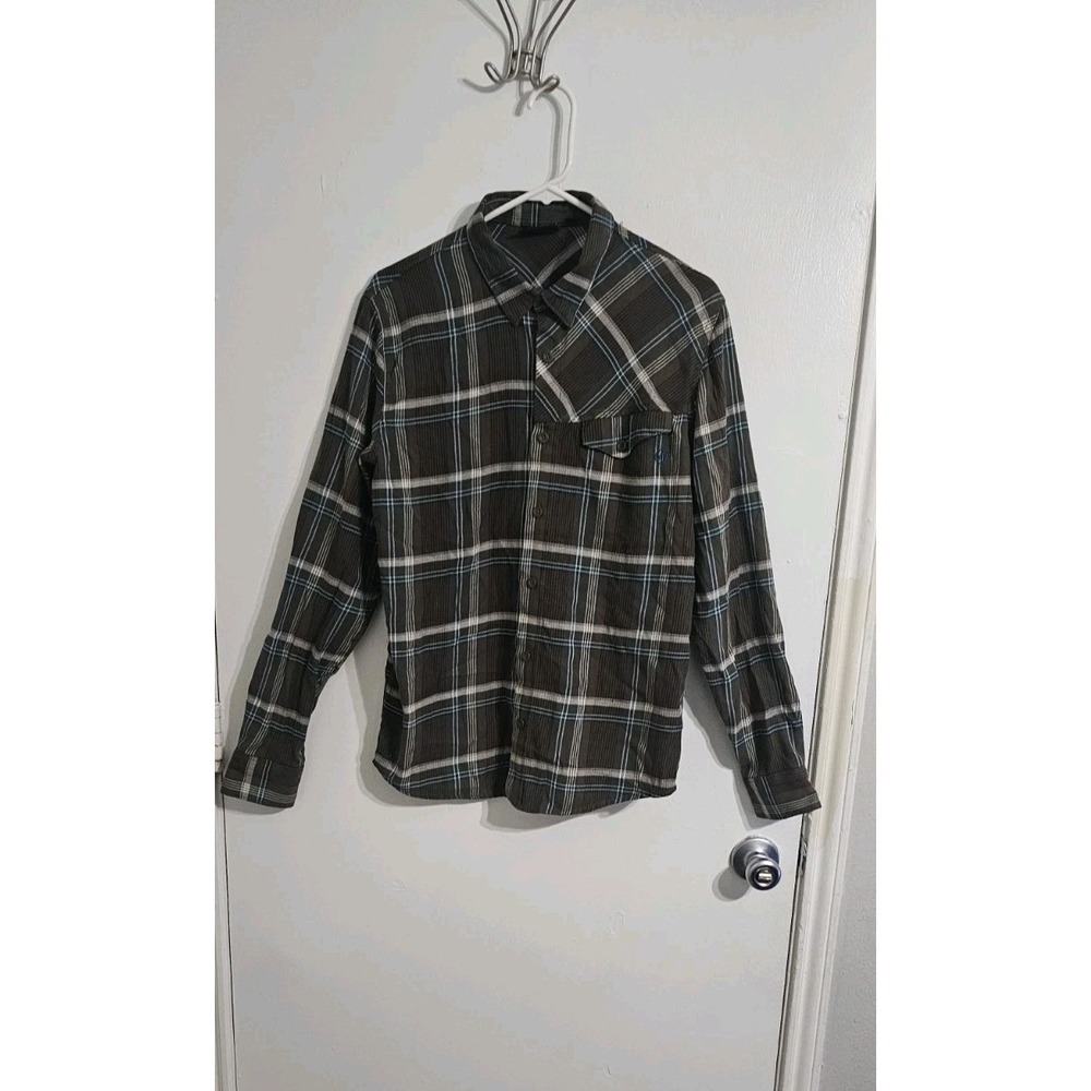 Vans‎ Men's Button Down Plaid Shirt  Lightweight Casual Preppy Green Brown